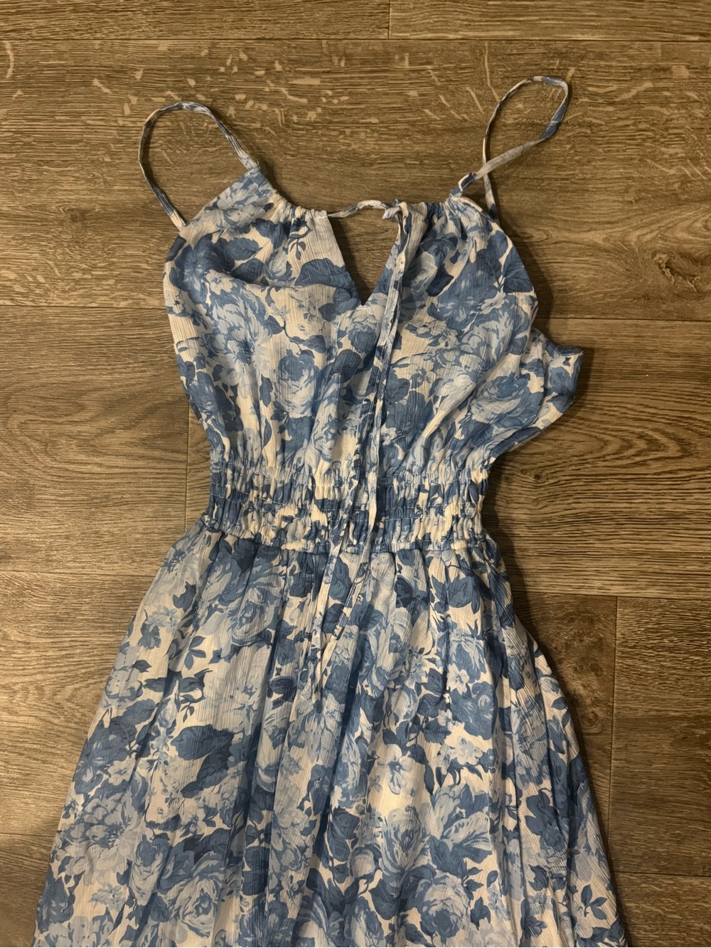 Abercrombie & Fitch Blue & White Floral Smocked Maxi Dress XXS